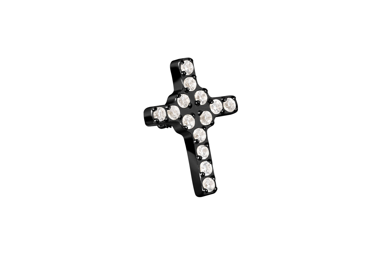 Titan Schraubaufsatz mit Außengewinde KRISTALLKREUZ von Piercingline